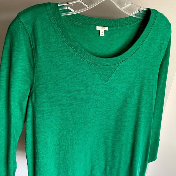 J. Crew Cotton Top 3/4 Long Sleeve Sweatshirt Tee Green Size S - Picture 7 of 9